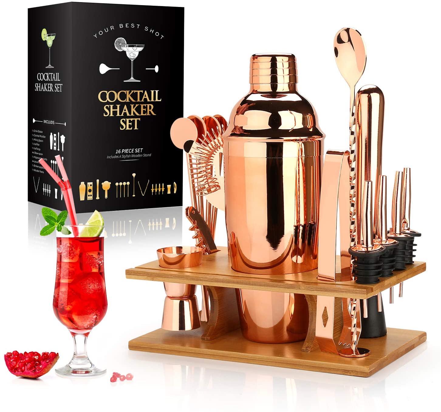 TDG 16pc Cocktail Shaker Set  Kit