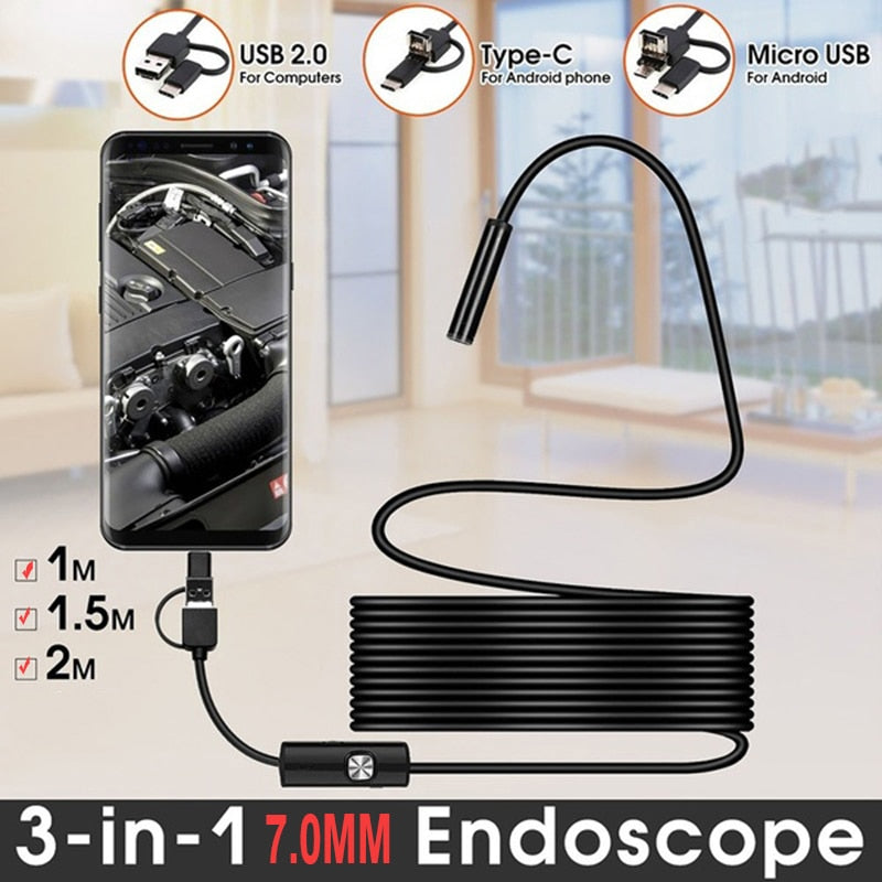 TDG USB Flexible Mini Endoscope Inspection Camera for Android Smartphone PC