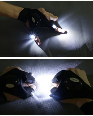 TDG LED Flashlight Fingerless Glove Tool